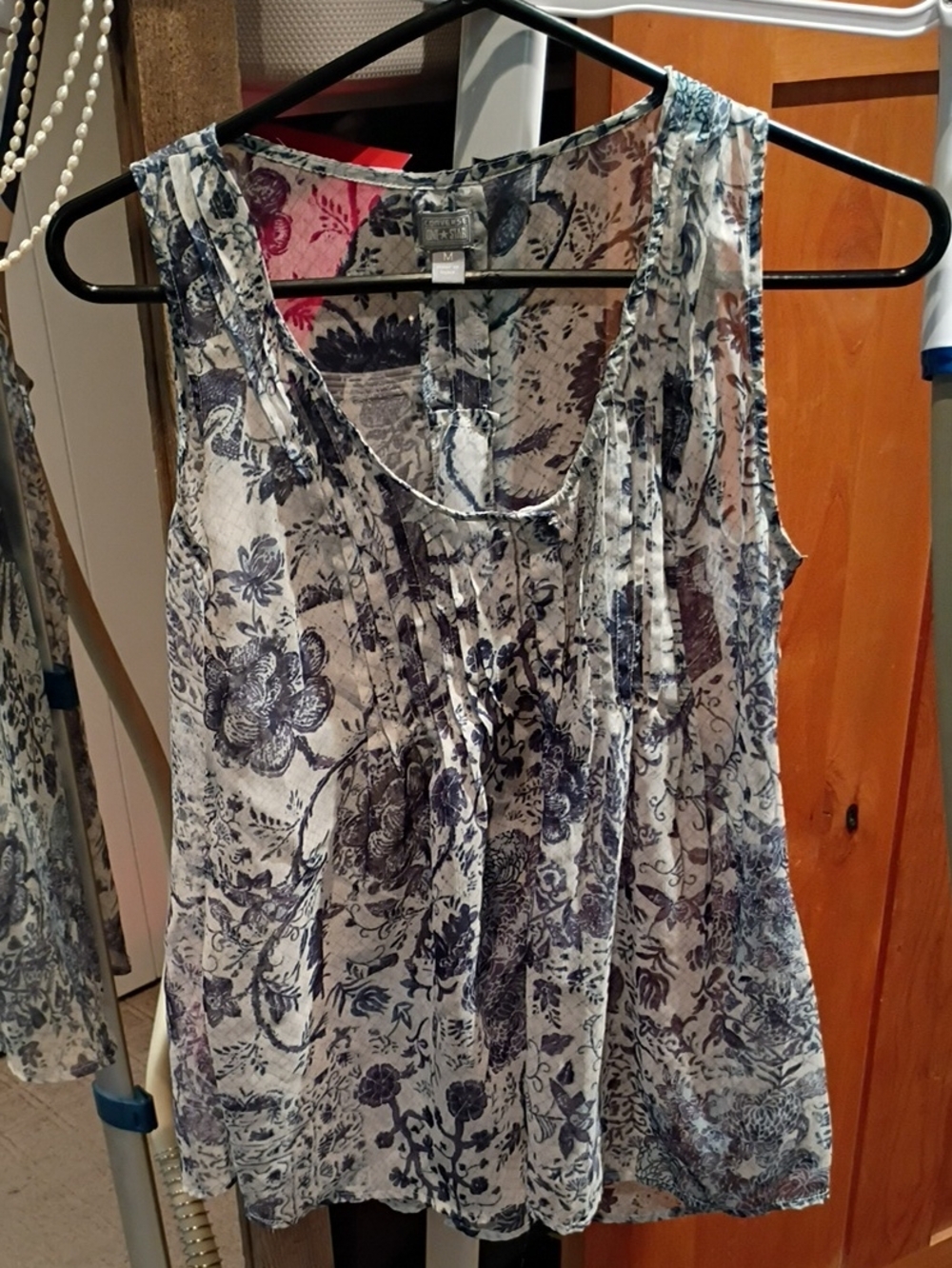 Converse Blue Floral Scoop-Neck Sleeveless Camisole